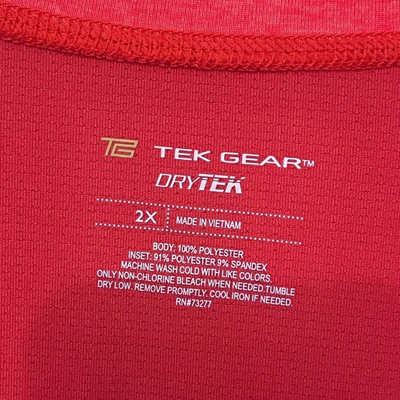 Tek Gear drytek 2X Women's Red Sleeveless Top - Picture 4 of 8
